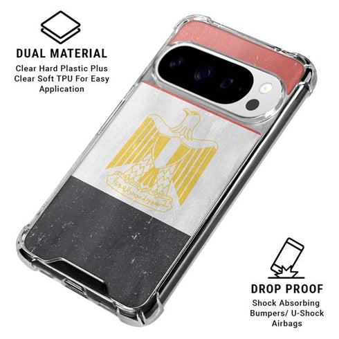 Egypt Flag Distressed Google Pixel 10 Pro Clear Case